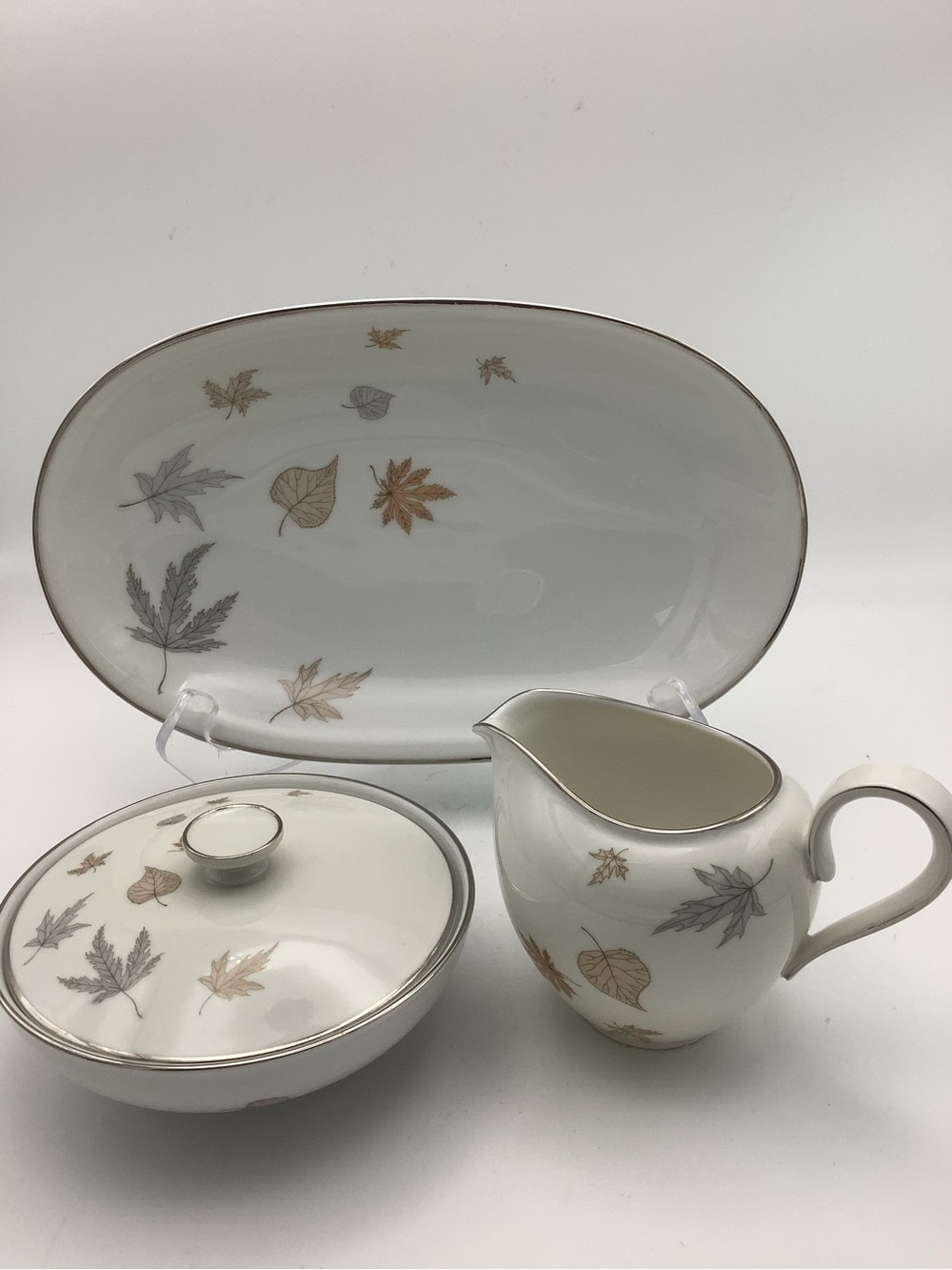 Vintage Heinrich & Co. Allure Bavarian Porcelain Leaf-Accent Serving Set